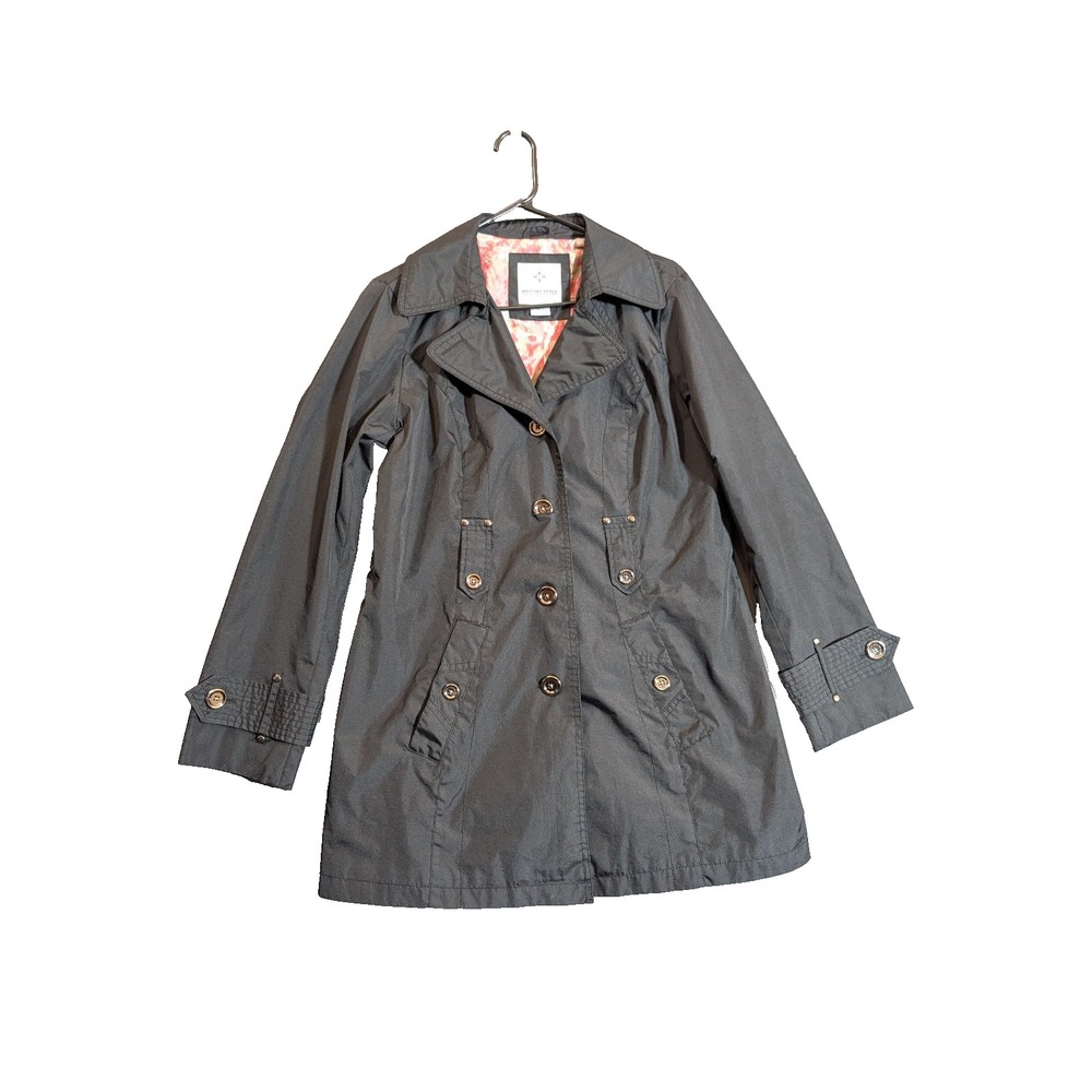 Weather Tamer Black Trench‎ Coat Blaze  Size M